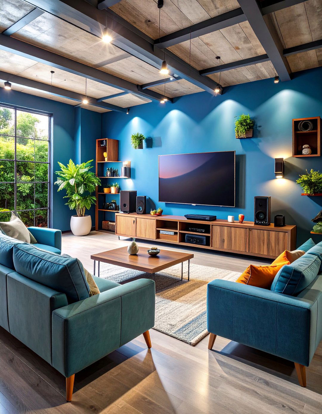 Entertainment Center Integration Wall - 25 Garage Wall Ideas