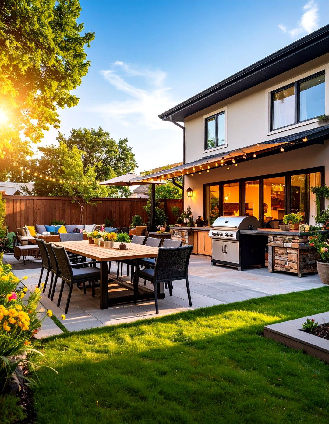 Entertainment Focused Townhouse Backyard Hub - 25 Townhouse Backyard Ideas