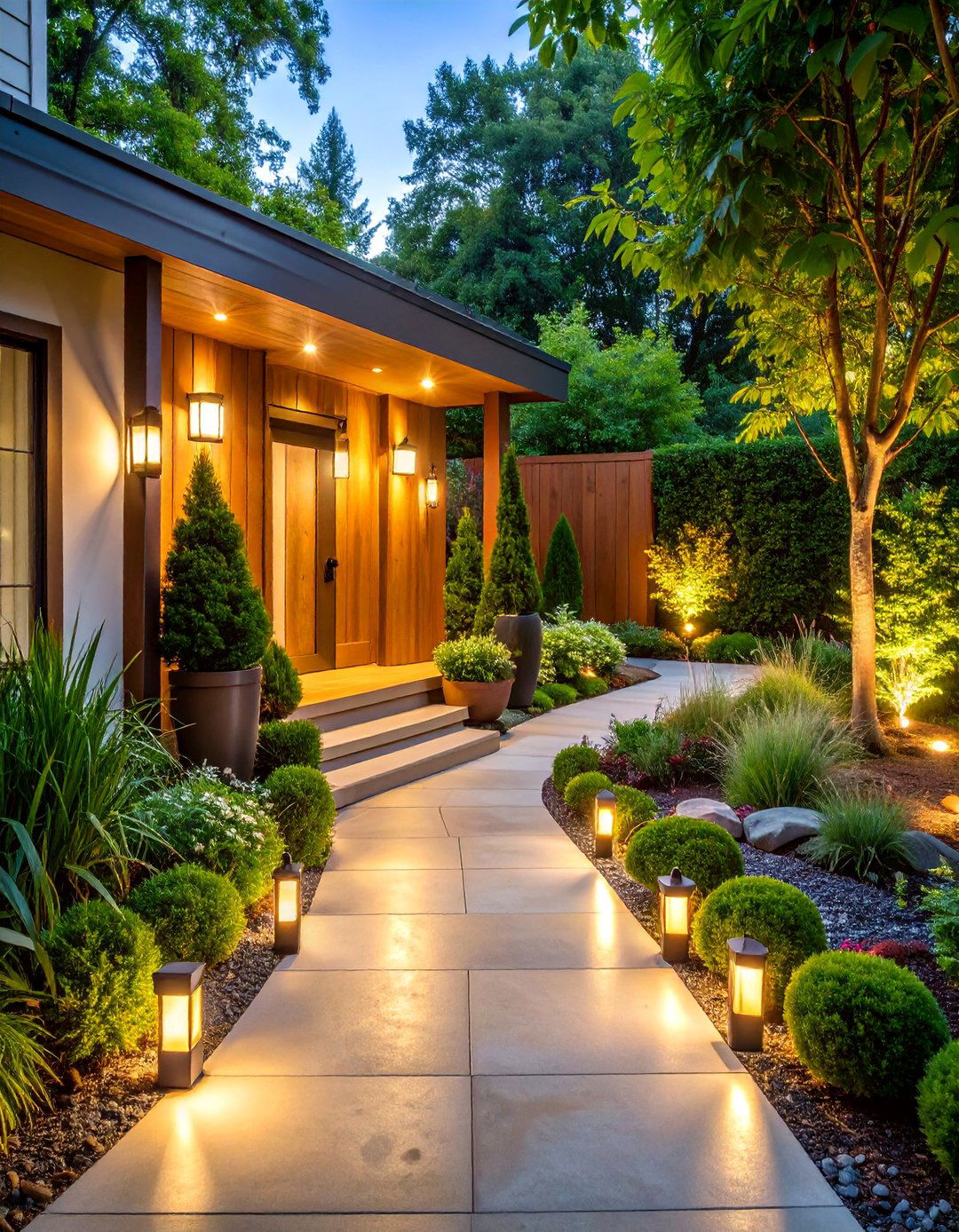 Entrance Shade Garden with Welcoming Plantings - 25 Shade Garden Design Ideas