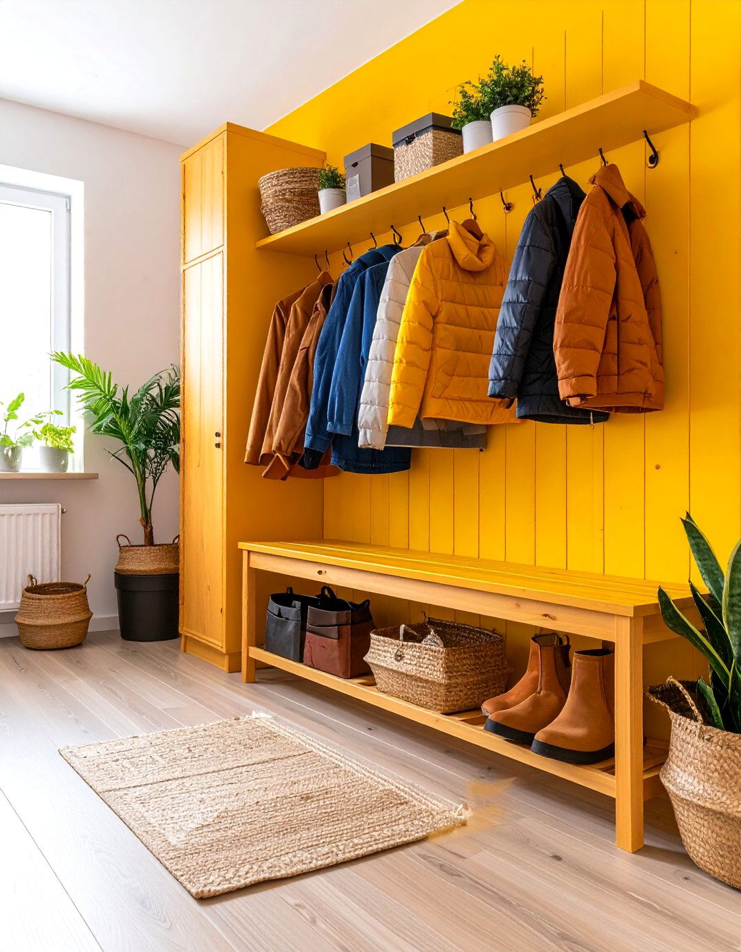 Entryway Drop Zone with Shoe Cubby System - 25 Small Apartment Storage Ideas