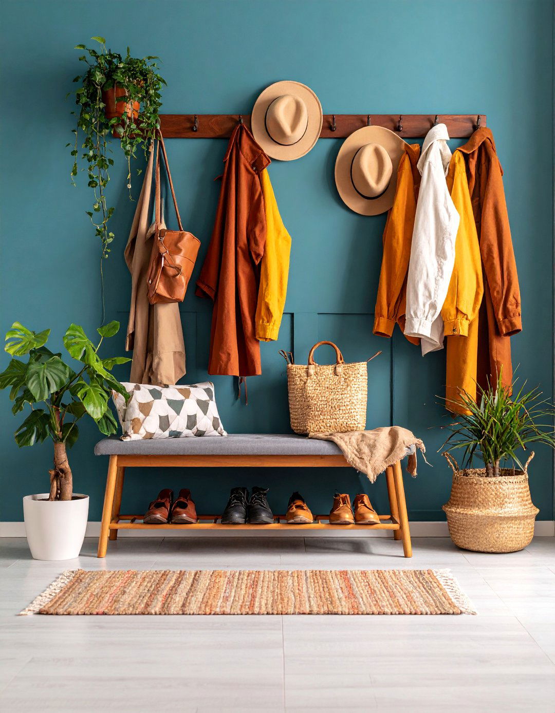 Entryway Hat and Coat Station - 25 Hat Storage Ideas