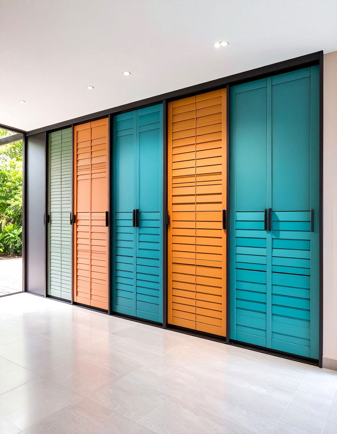 Entryway Storage Wall with Sliding Panel Doors - 25 Entryway Storage Ideas