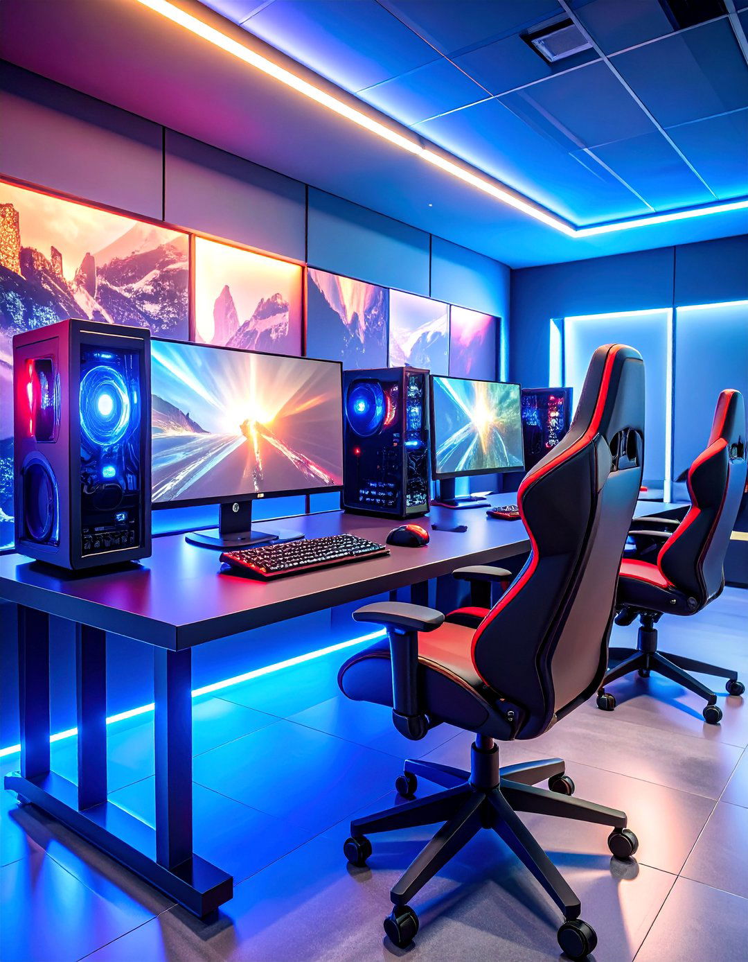 Esports Tournament Gaming Station - 25 Red and Black Gaming Setup Ideas