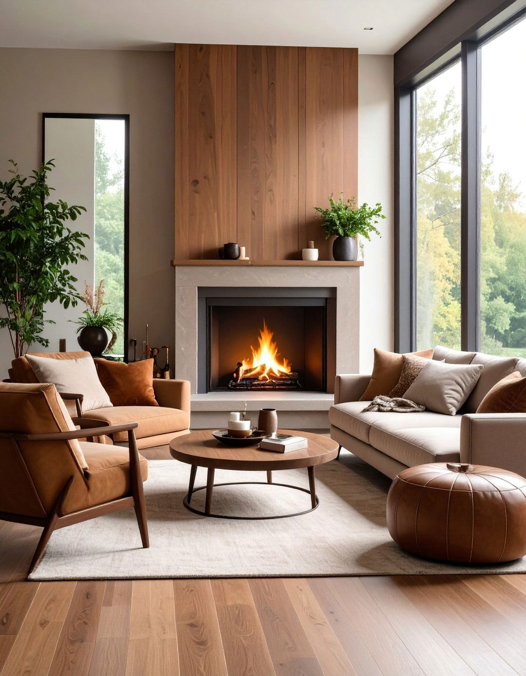 Espresso Brown Fireplace with Rich Warmth - 25 Fireplace Paint Ideas