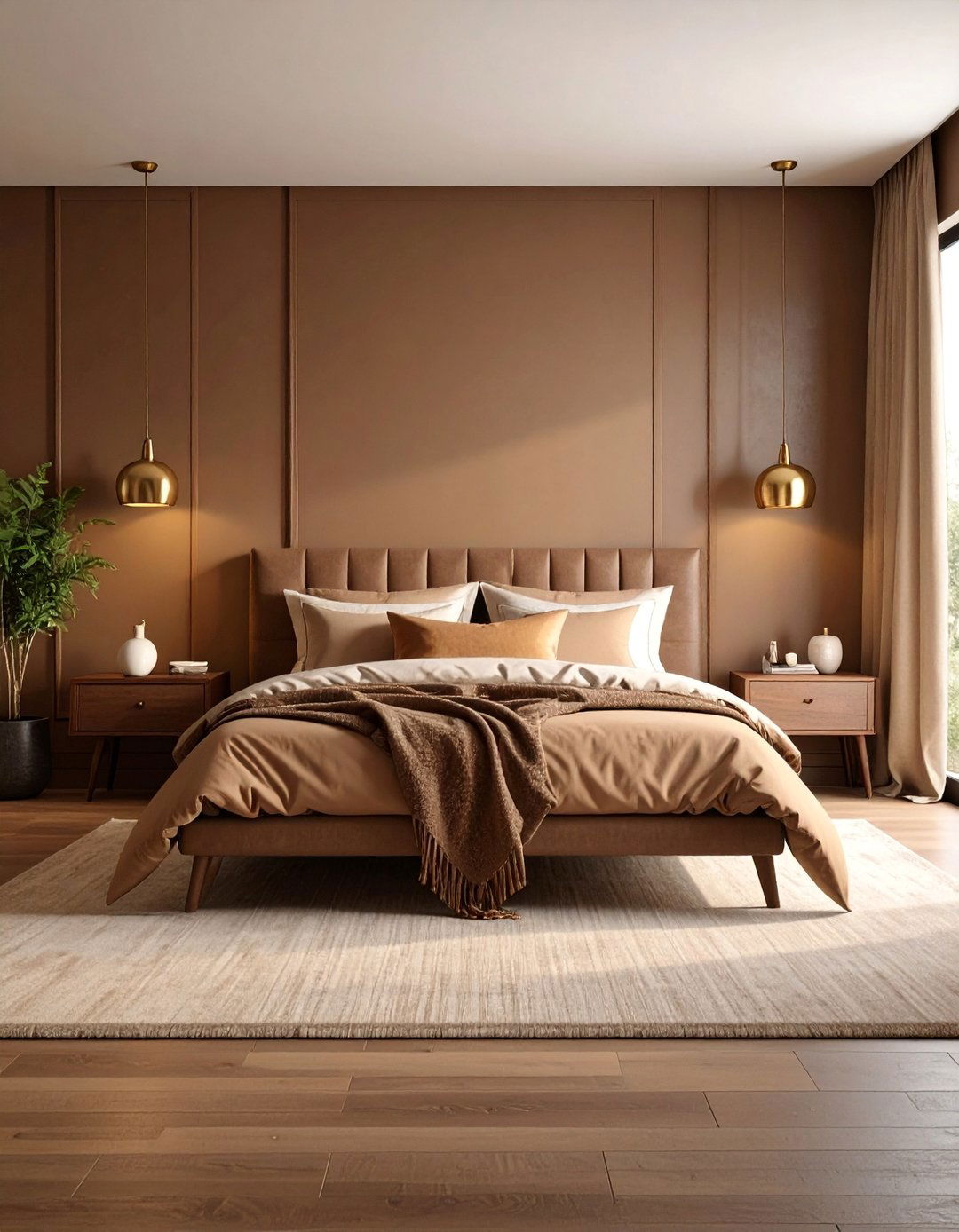 Espresso Brown Warm - 25 Dark Bedroom Ideas