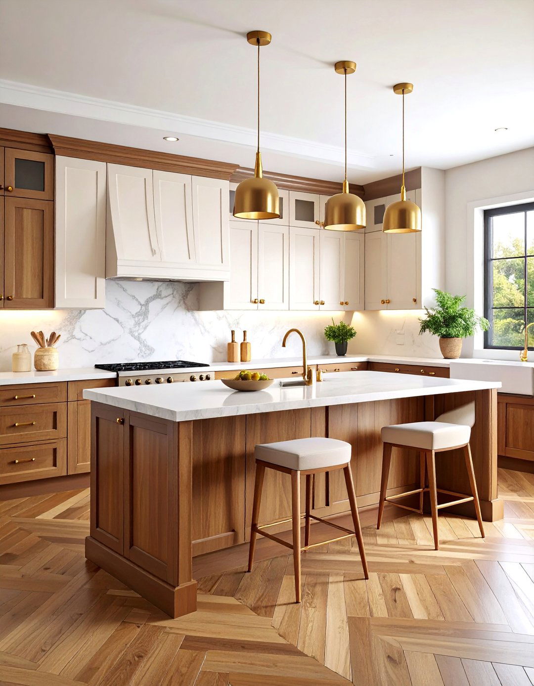 Espresso Stained Maple Kitchen Cabinets with Contrast Island - 25 Maple Kitchen Cabinets Ideas