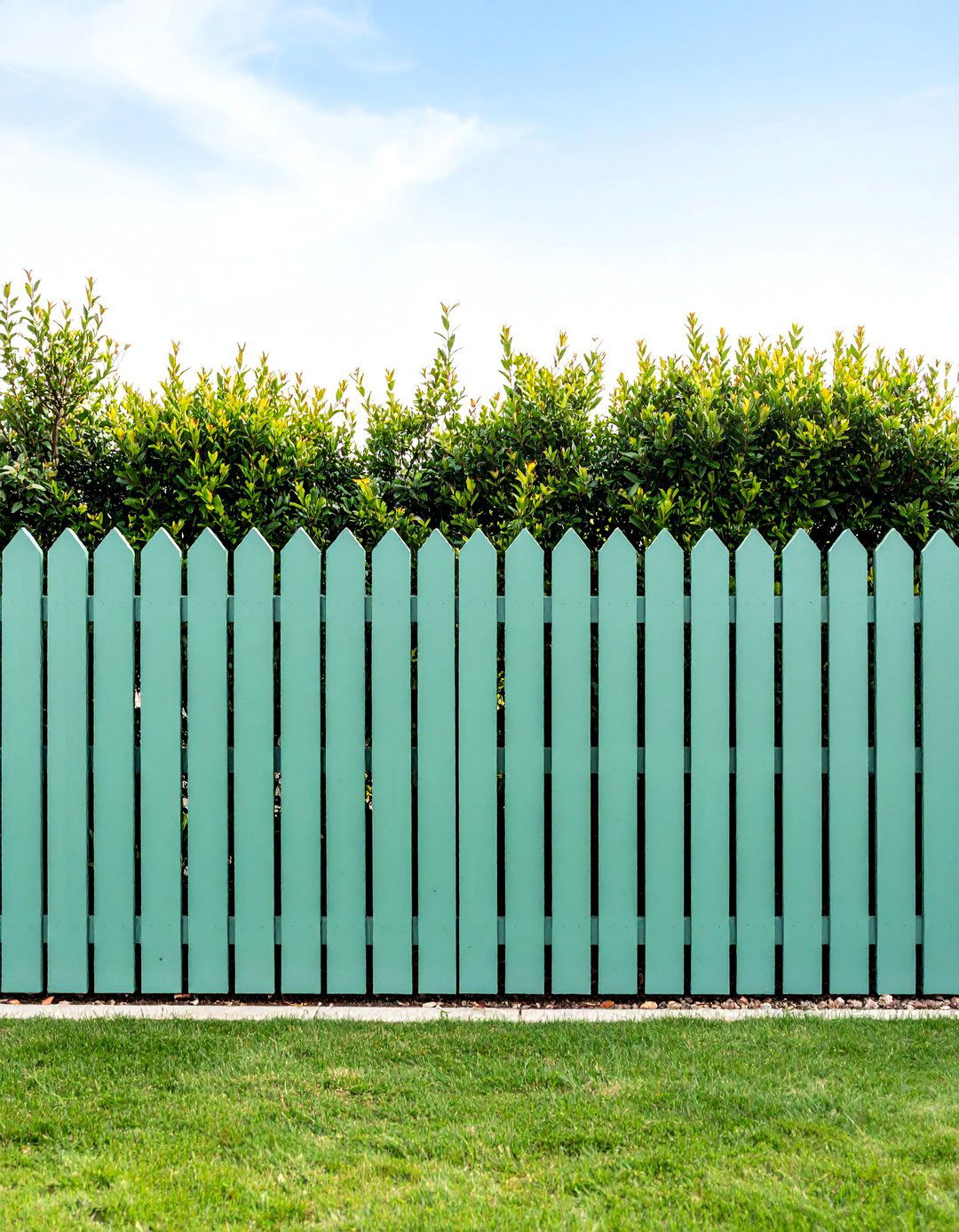 Eucalyptus Green Fence with Weathered Modern Style - 25 Garden Fence Colour Ideas