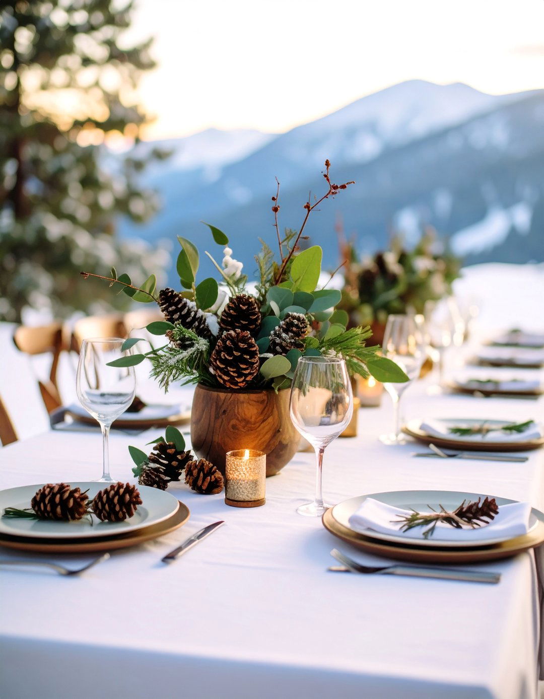 Eucalyptus Pine Cone Winter Centerpiece - 25 Eucalyptus Wedding Centerpieces