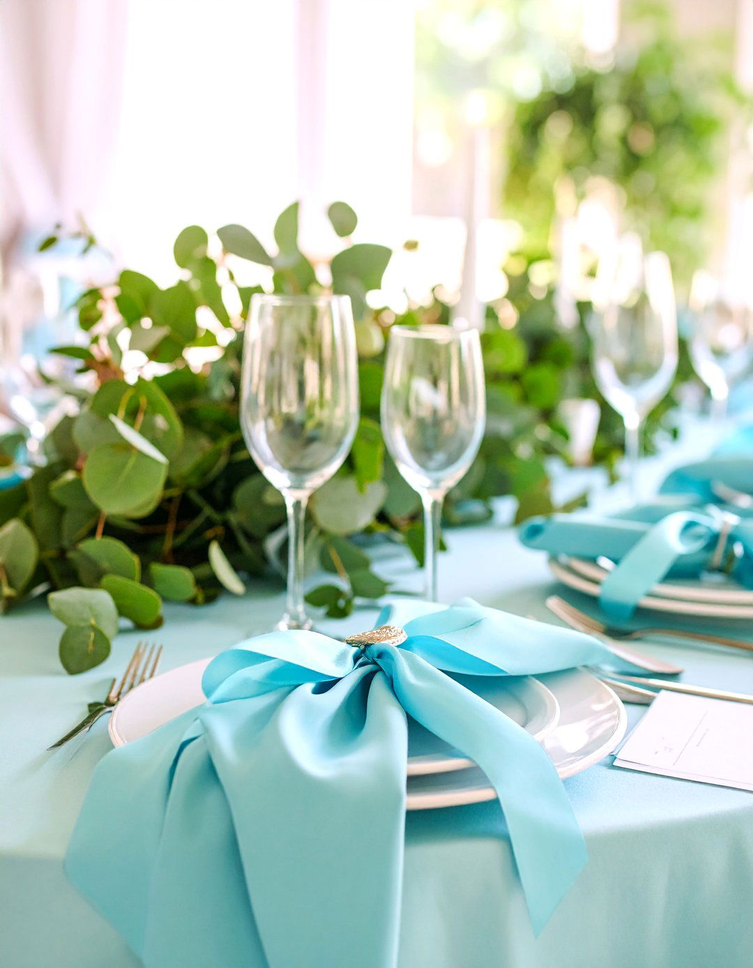 Eucalyptus Ribbon Elegant Arrangement - 25 Eucalyptus Wedding Centerpieces