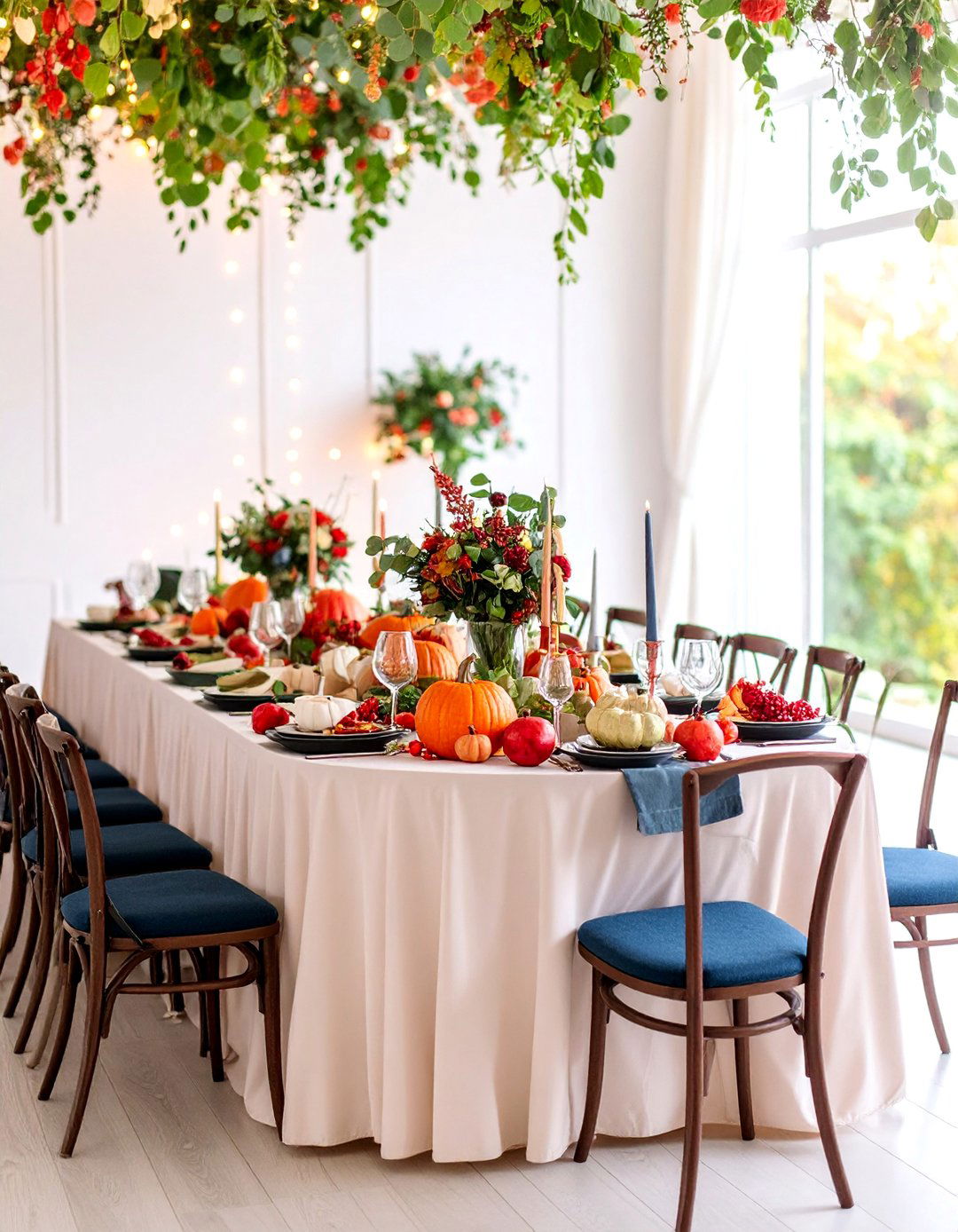Eucalyptus and Pomegranate Fall Centerpiece - 25 Eucalyptus Wedding Centerpieces