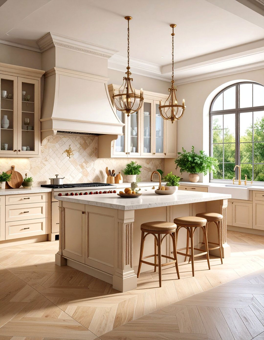 European Villa Beige Kitchen - 25 Kitchens With Beige Kitchen Cabinets