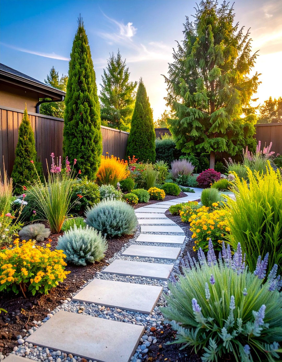 Evergreen Sensory Garden Experience - 25 Front Yard Evergreen Landscaping Ideas
