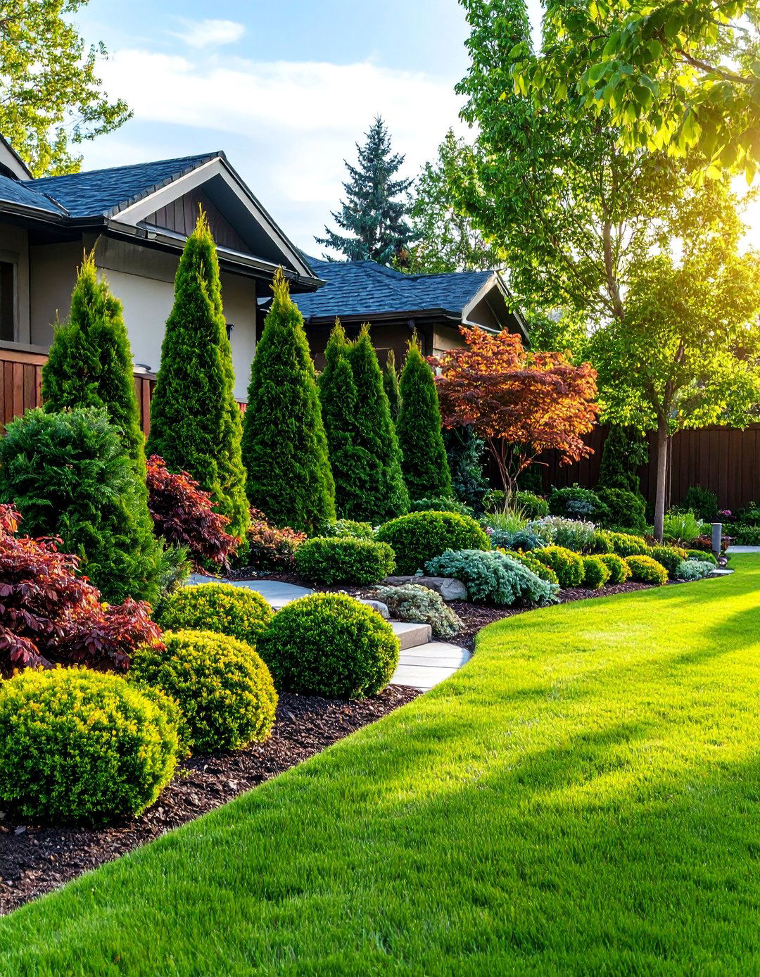 Evergreen Storm Resistant Landscape - 25 Front Yard Evergreen Landscaping Ideas