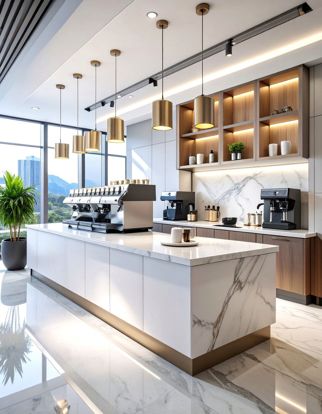 Executive Espresso Bar Station - 25 Office Coffee Station Ideas