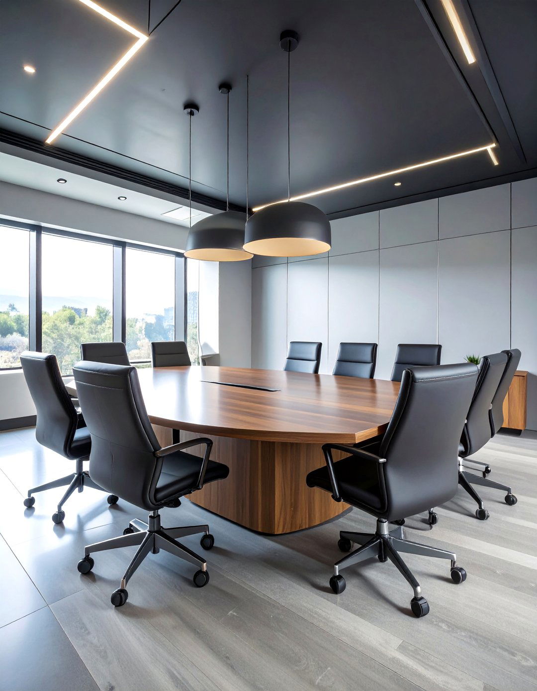 Executive Office Conference Room - 25 Black Ceiling With Grey Walls