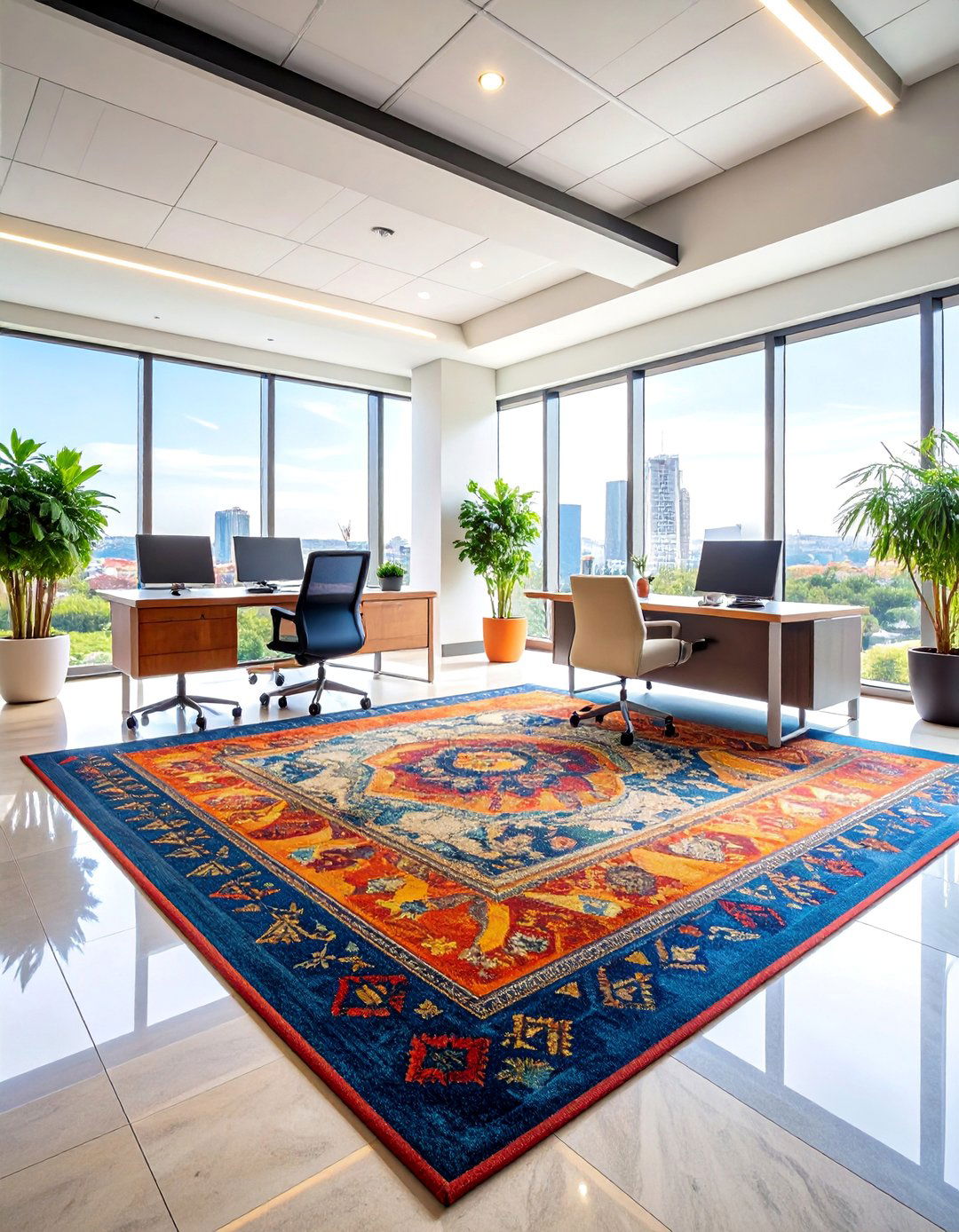Executive Office Rug with Premium Elegance - 25 Office Rug Ideas