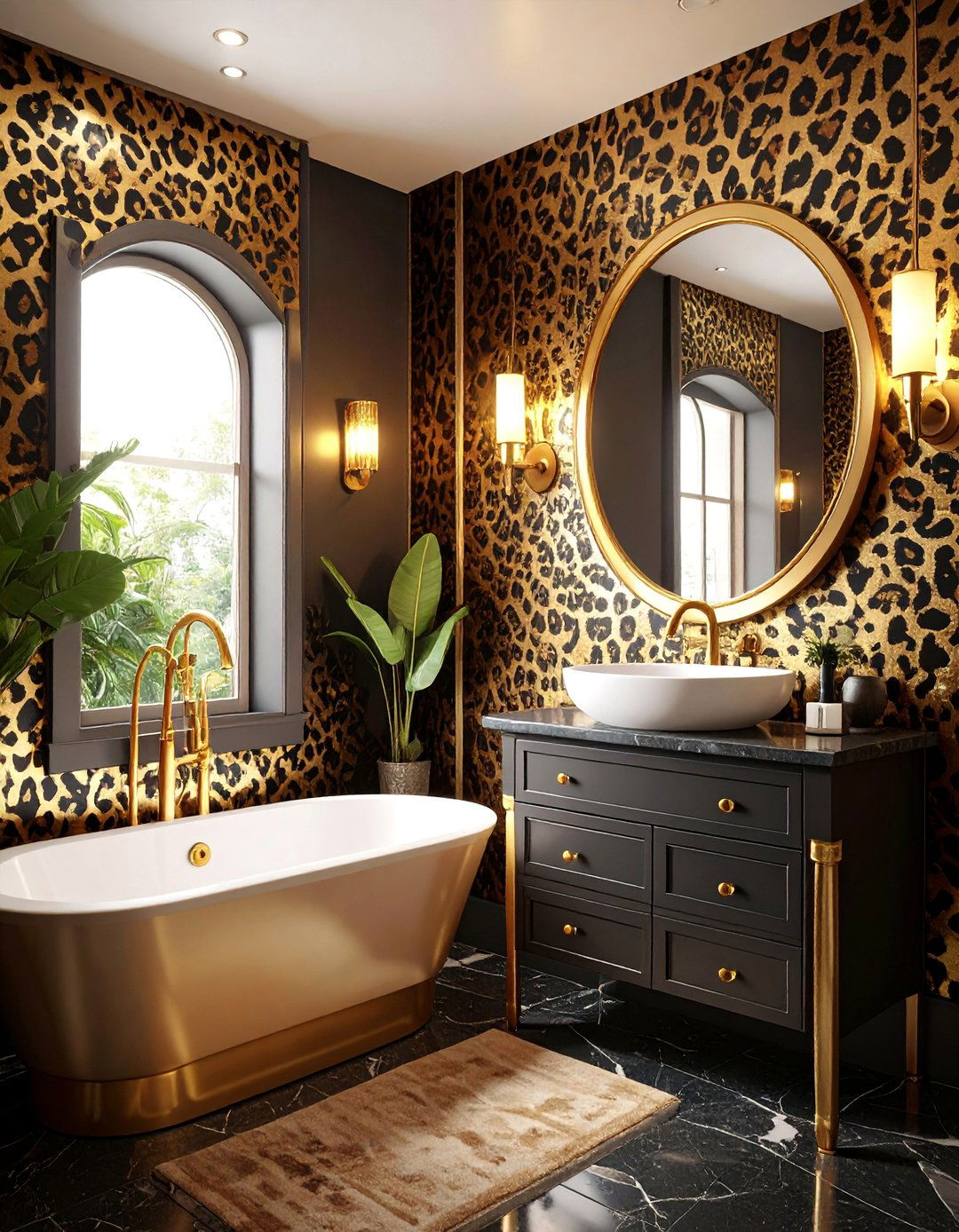 Exotic Animal Print Luxury - 25 Powder Room Wallpaper Ideas