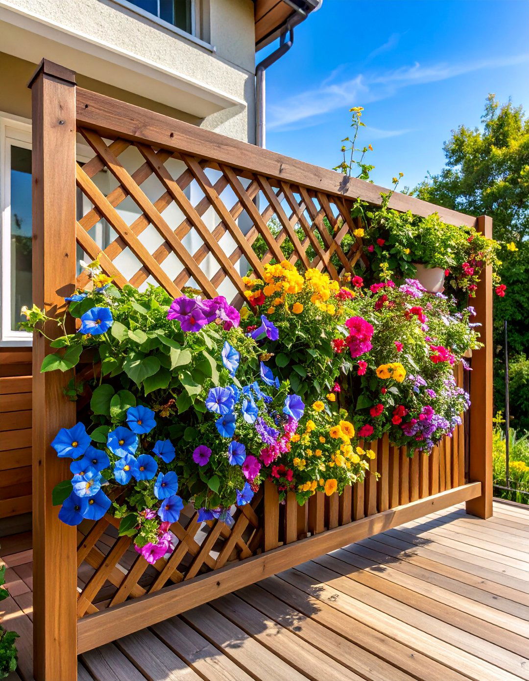 Expandable Diamond Lattice Trellis for Versatile Coverage - 25 Balcony Trellis Ideas