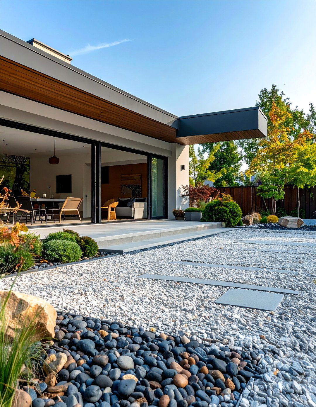 Exposed Aggregate Concrete Floor with Decorative Stones - 25 Concrete Floor Design Ideas