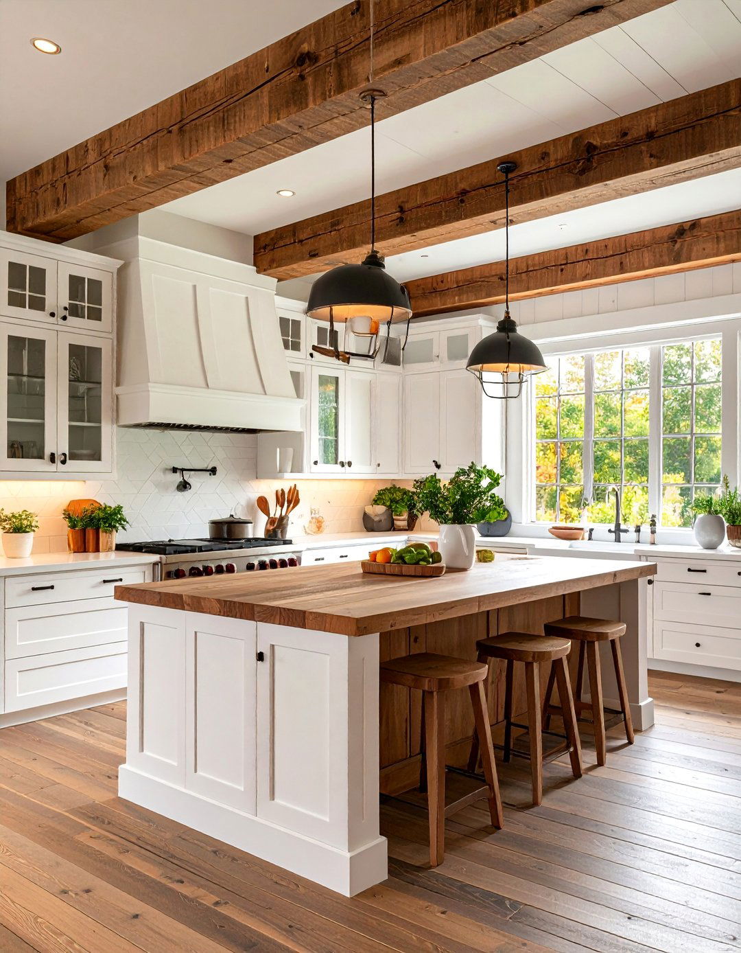 Exposed Beam Kitchen Design - 25 Rustic Barndominium Interior Design Ideas