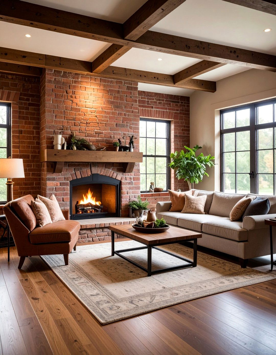 Exposed Brick Inglenook with Built In Seating - 25 Craftsman-style Fireplace Ideas