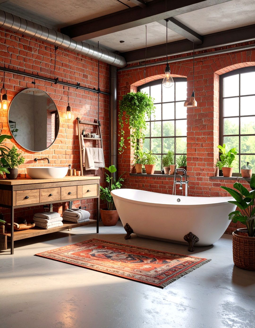 Exposed Brick Loft Style - 25 Masculine Bathroom Ideas