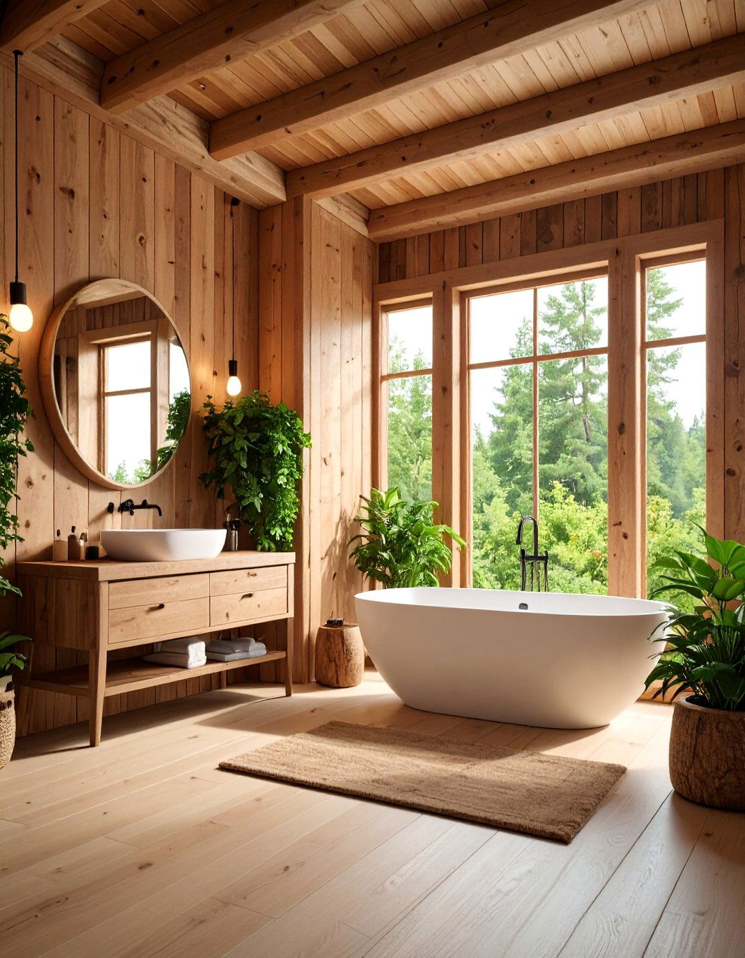 Exposed Log Wall Log Cabin Bathroom - 25 Log Cabin Bathroom Ideas