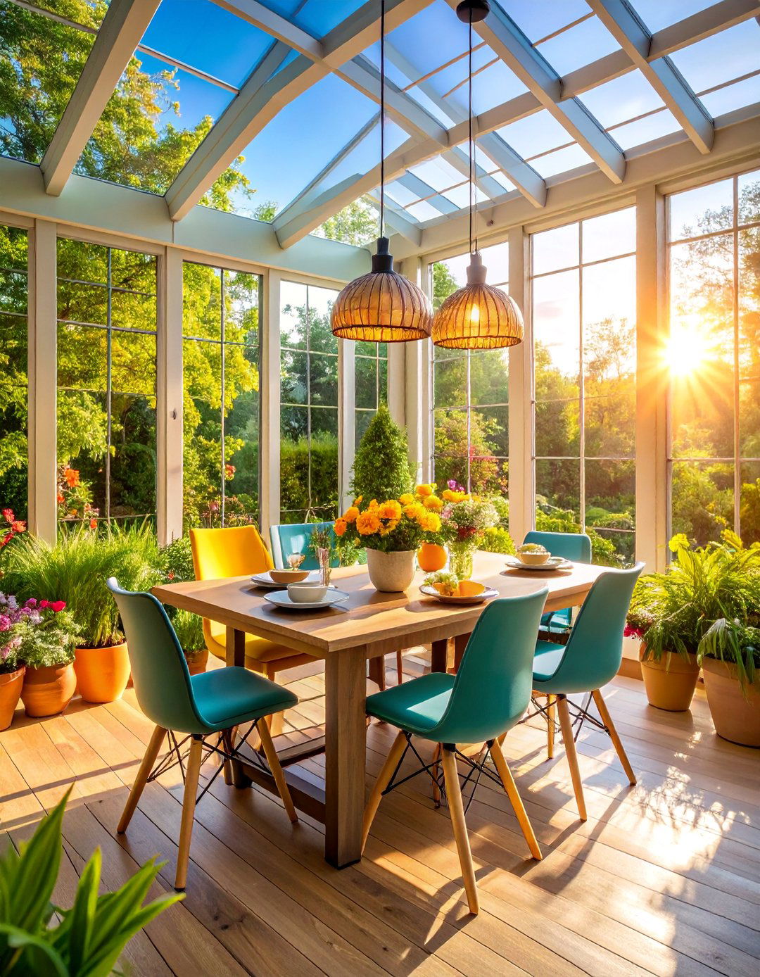 Extendable Table Sunroom Dining Room for Flexible Entertaining - 25 Sunroom Dining Room Ideas