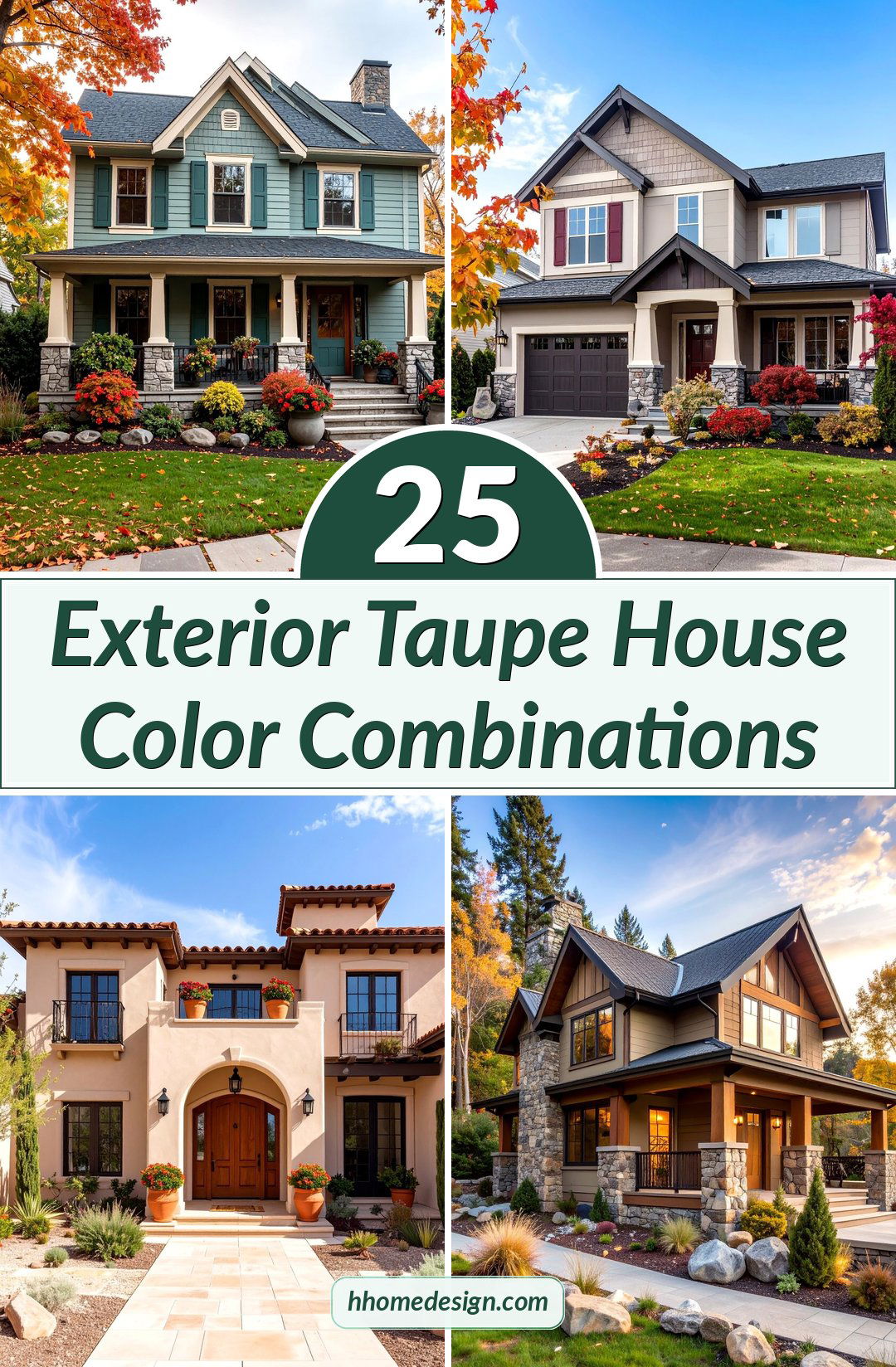 25 Exterior Taupe House Color Combinations
