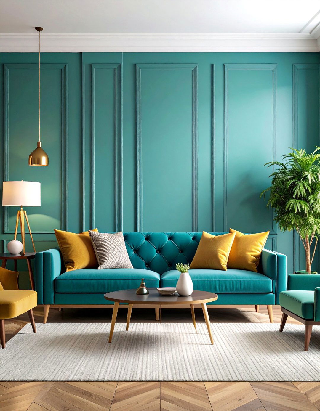 Fabric Accent Wall with Upholstered Panel Installation - 25 Living Room Accent Wall Ideas