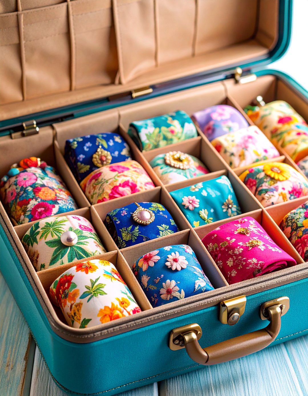 Fabric Covered Jewelry Rolls - 25 Earring Storage Ideas