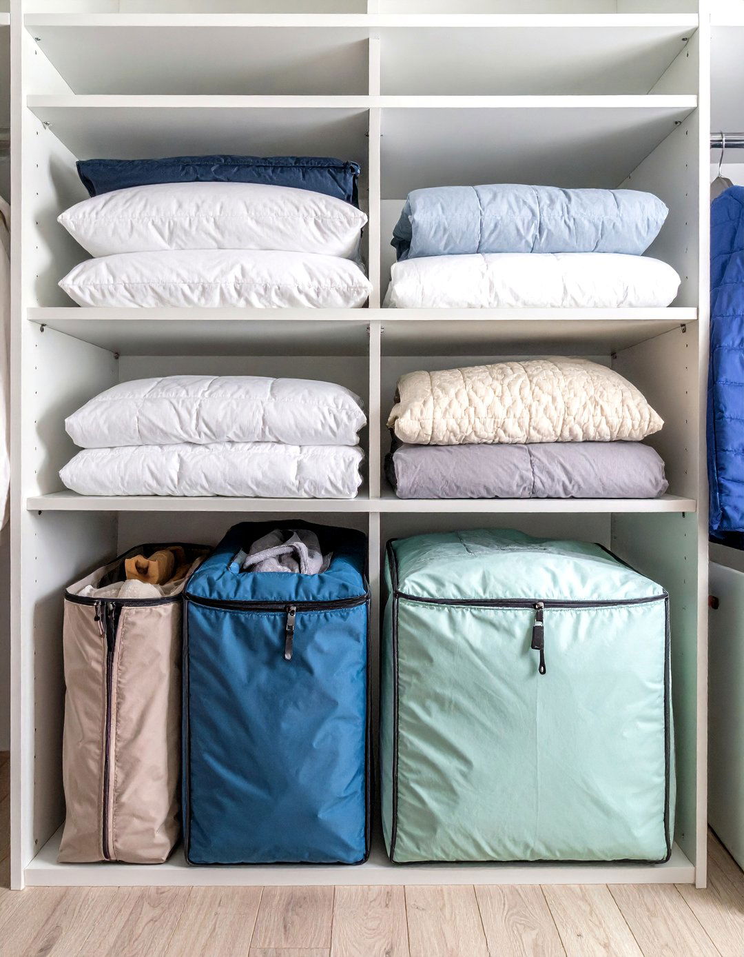 Fabric Storage Bags with Handles - 25 Comforter Storage Ideas