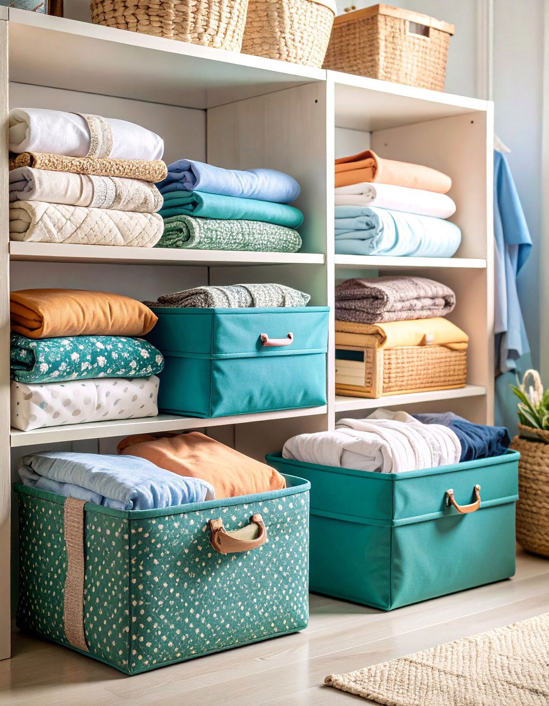 Fabric Storage Box Organization - 25 Linen Closet Organization Ideas