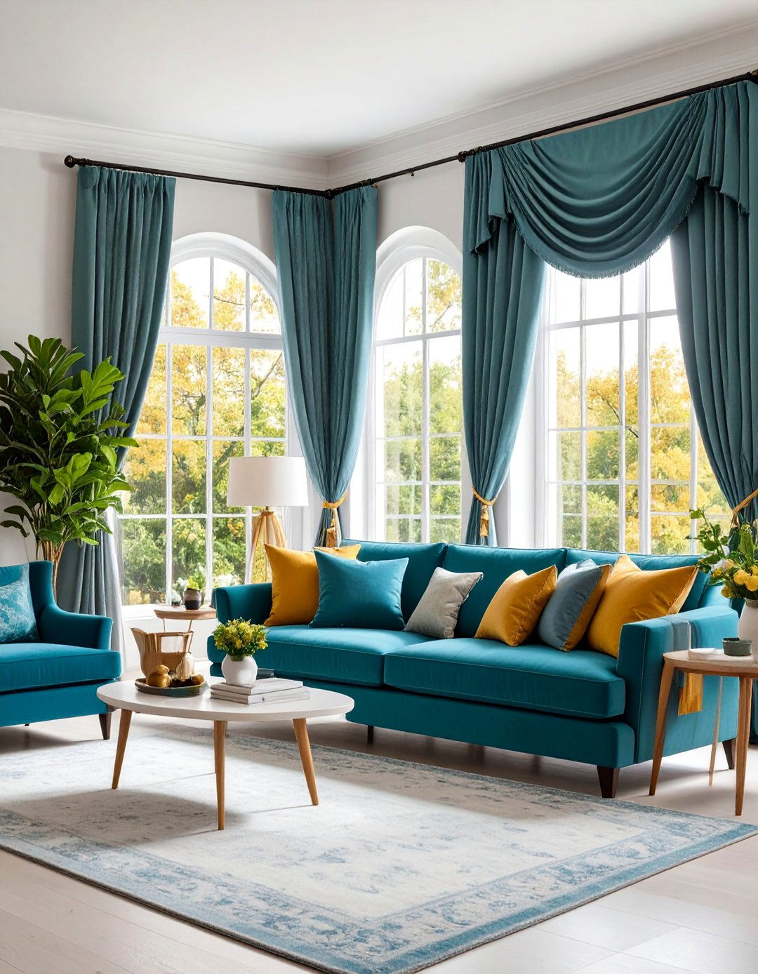 Fabric Valances with Coordinating Panels - 25 Window Treatments Ideas
