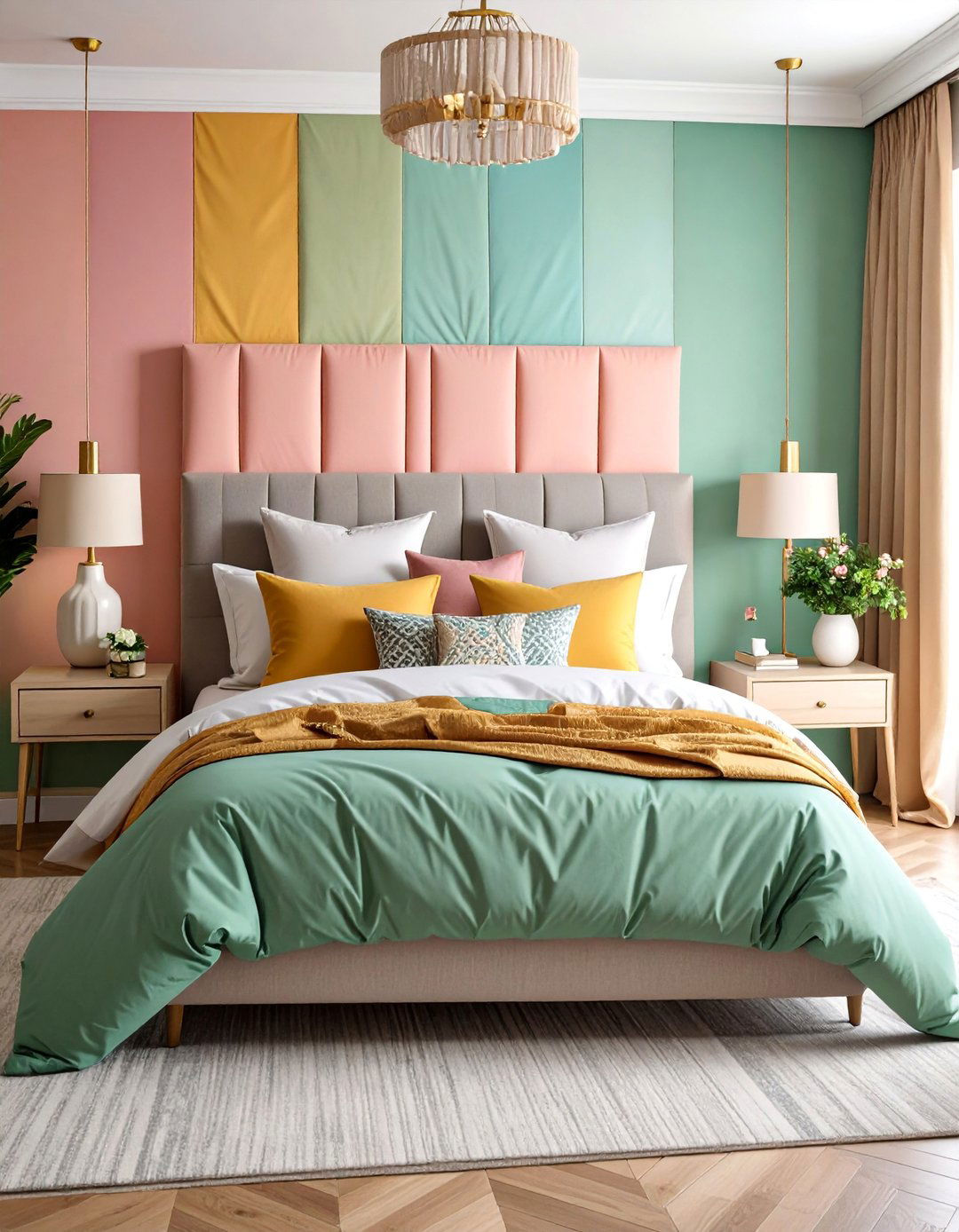 Fabric Wall Covering Installation - 25 No Headboard Ideas