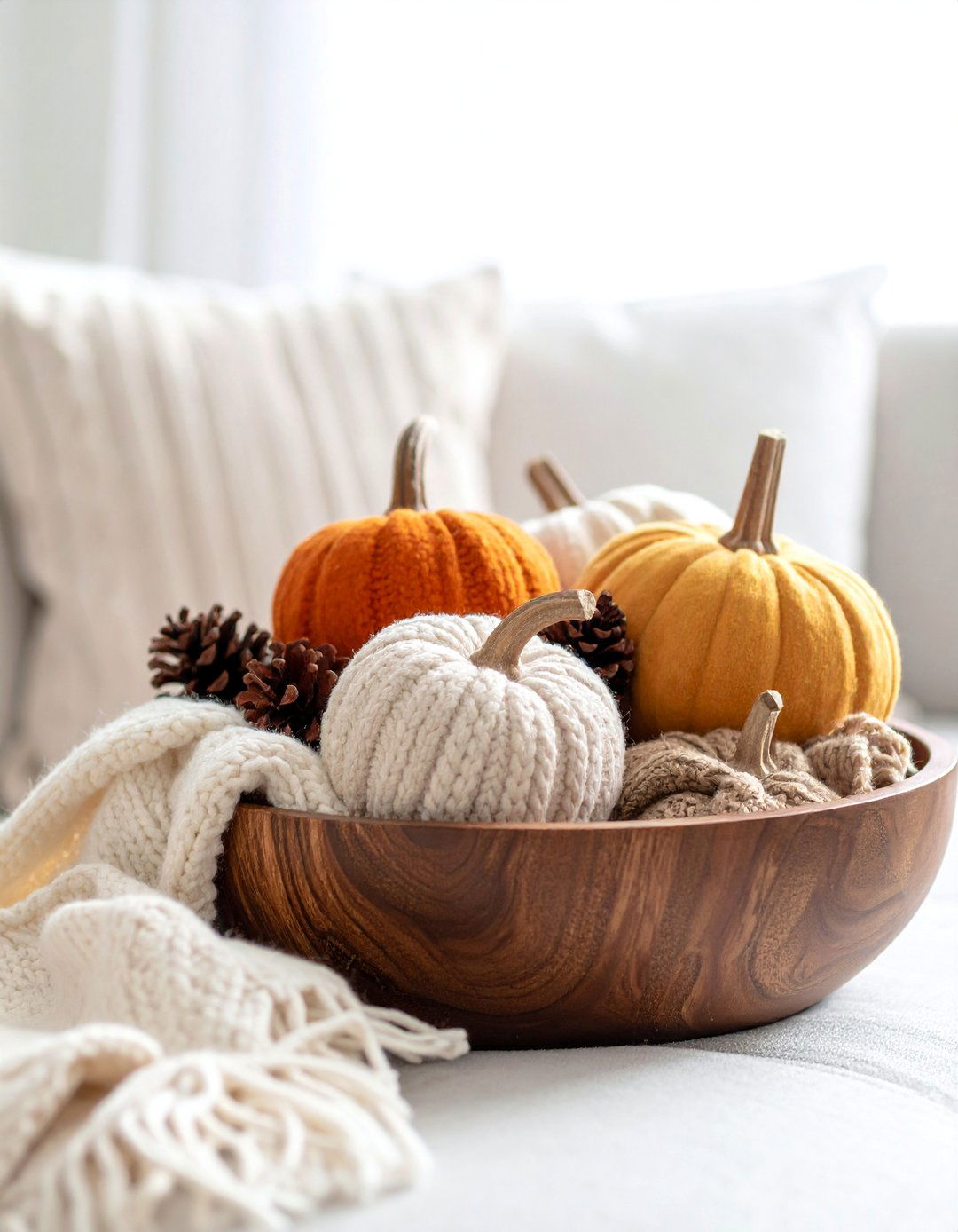Fabric Wrapped Cozy Pumpkin Collection - 25 Pumpkin Decor Ideas