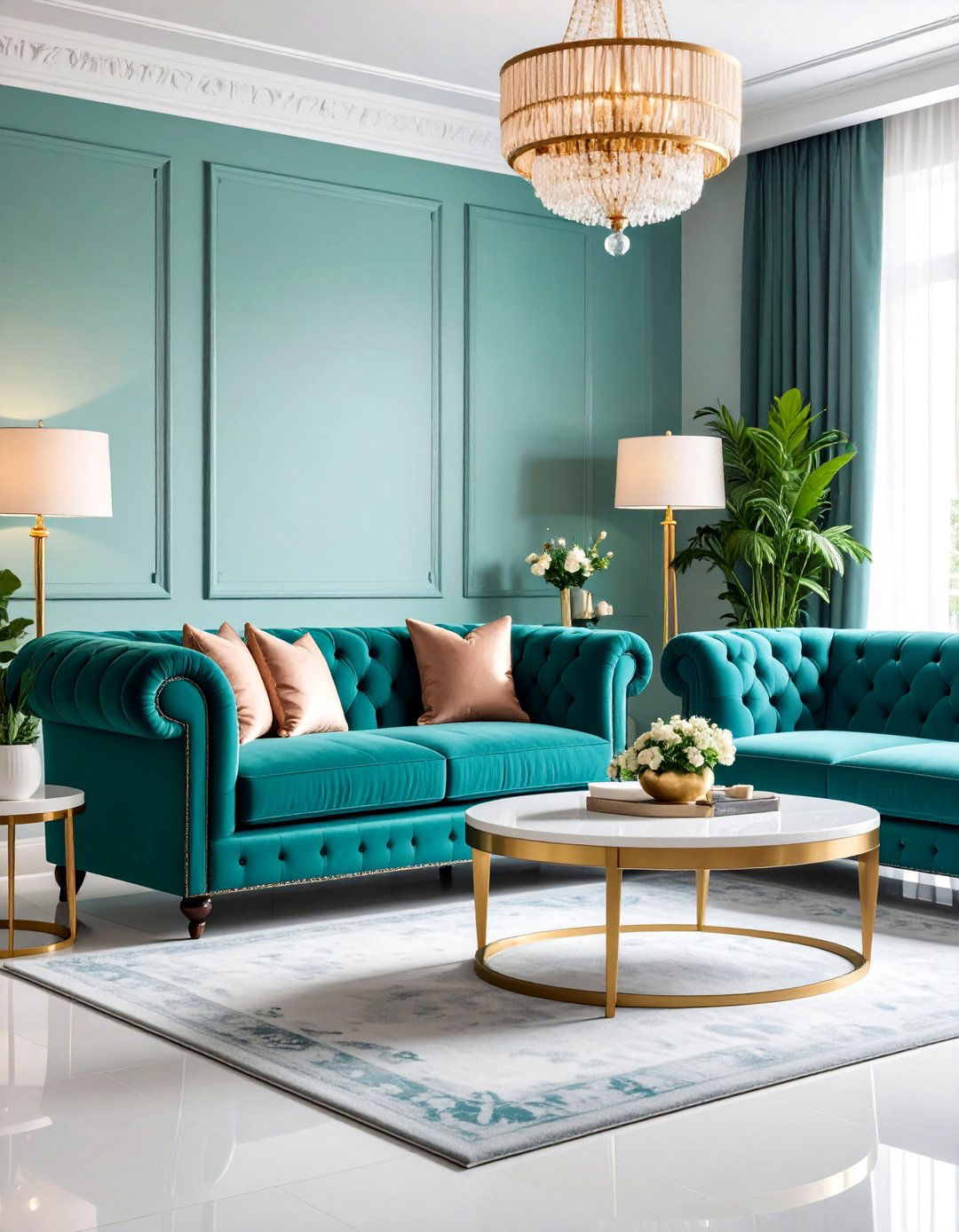 Facing Sofas for Formal Entertaining - 25 Mismatched Sofas in Living Room Ideas