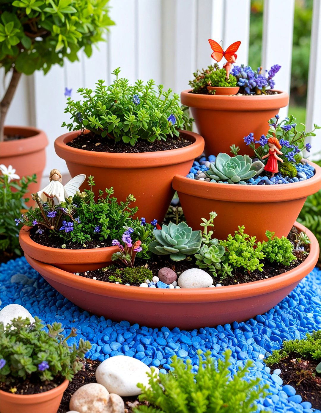 Fairy Garden Broken Pot Cascade - 25 Fairy Garden Ideas