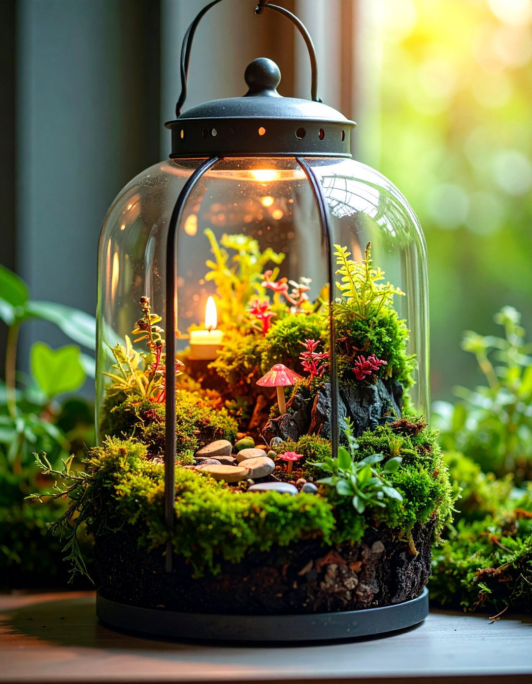Fairy Garden Lantern Terrarium - 25 Fairy Garden Ideas