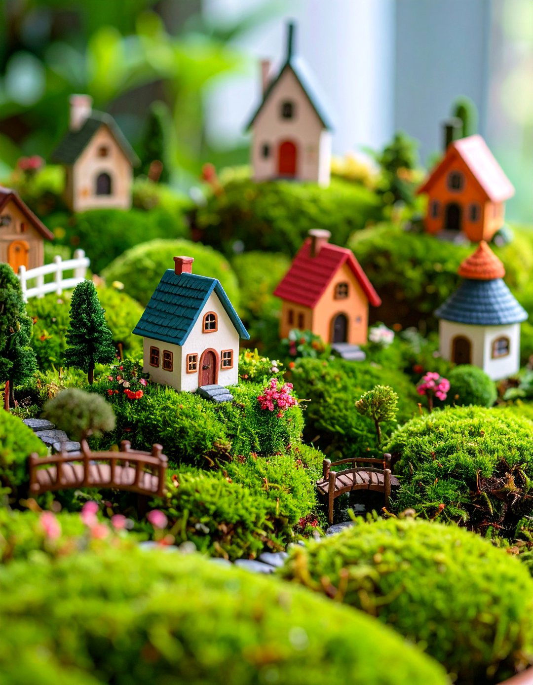 Fairy Garden Moss Landscape with Miniature Accessories - 25 Moss Garden Ideas