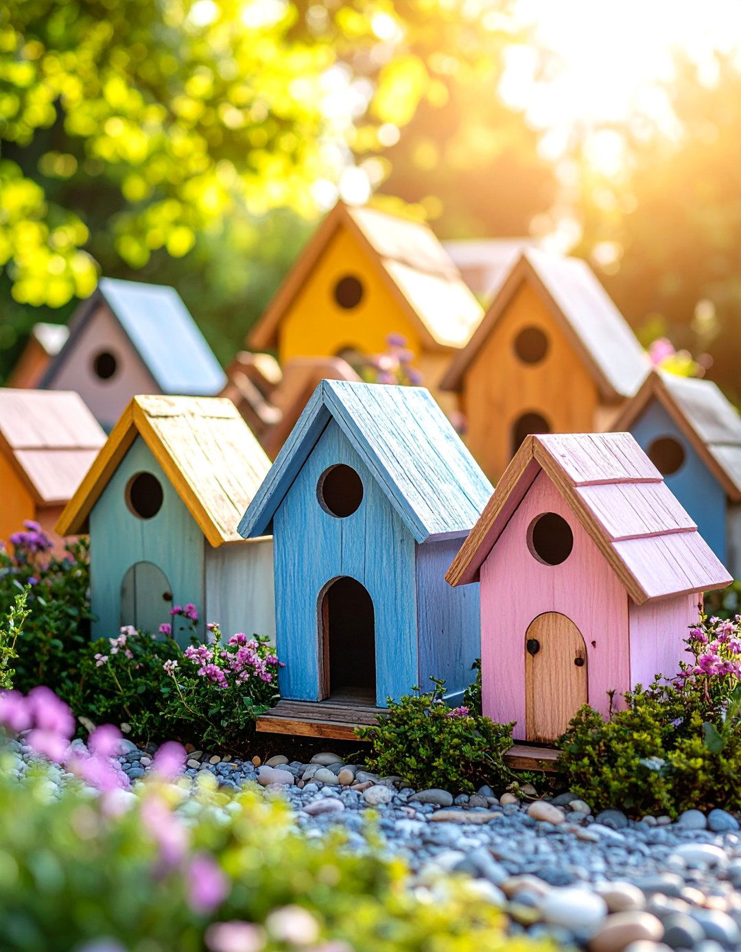 Fairy Garden Rustic Birdhouse Hamlet - 25 Fairy Garden Ideas
