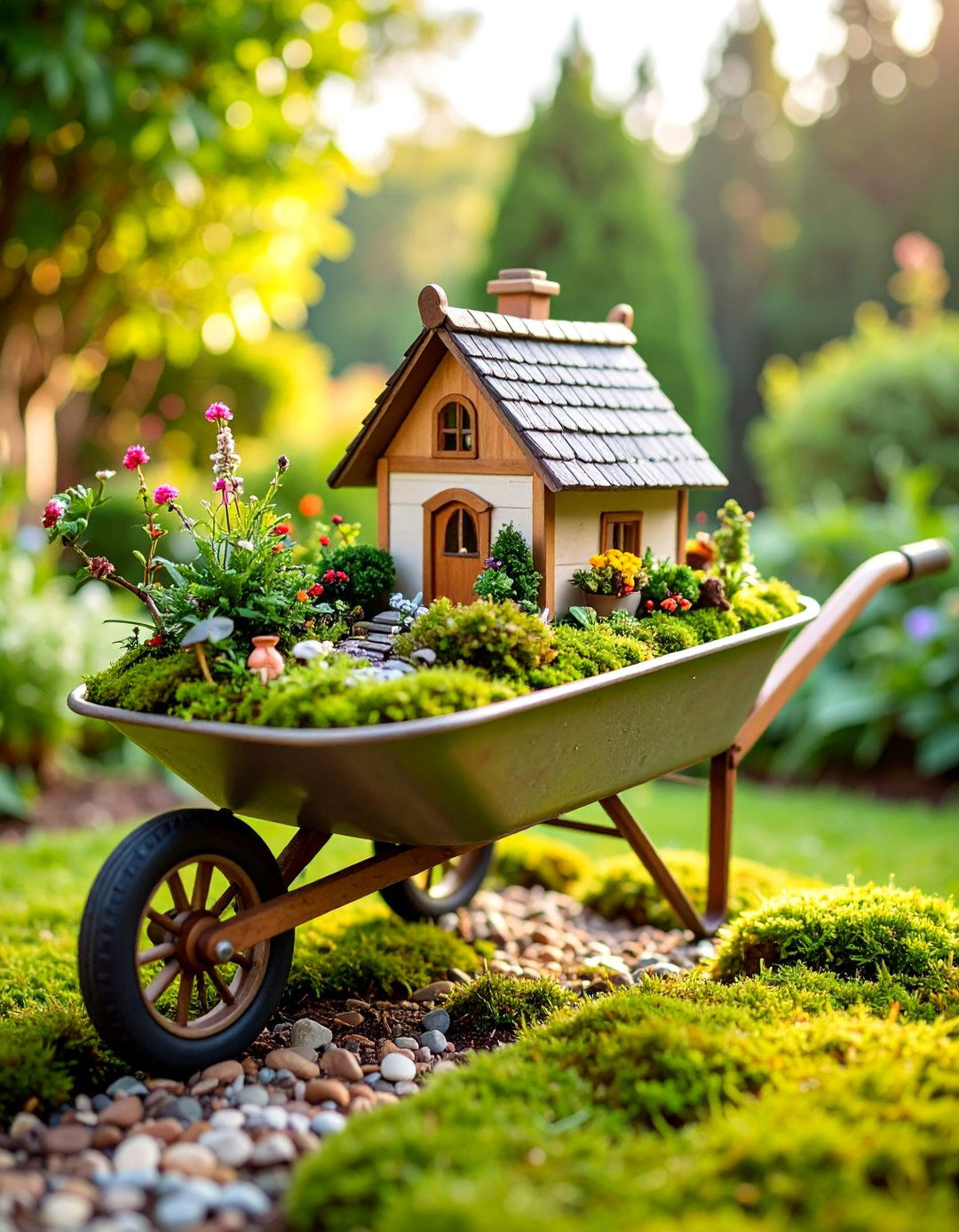 Fairy Garden Wonderland - 25 Old Wheelbarrow Ideas