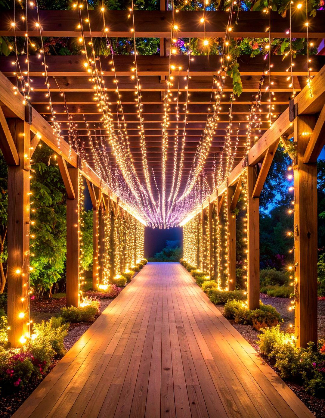 Fairy Light Curtain Walls for Pergola and Gazebo Magic - 25 Outdoor Lighting Ideas