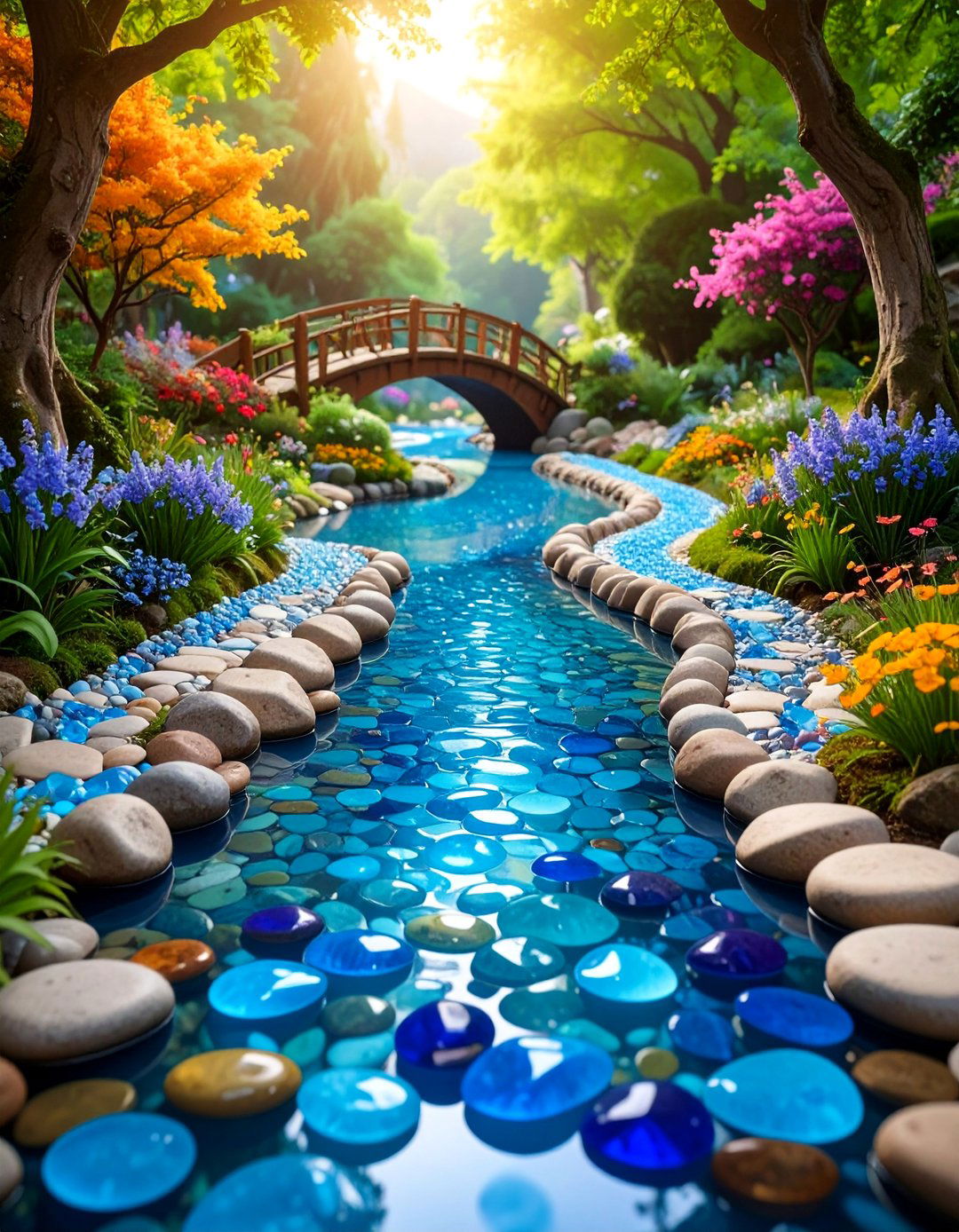 Fairy River Valley with Bridges - 25 Large Fairy Garden Ideas