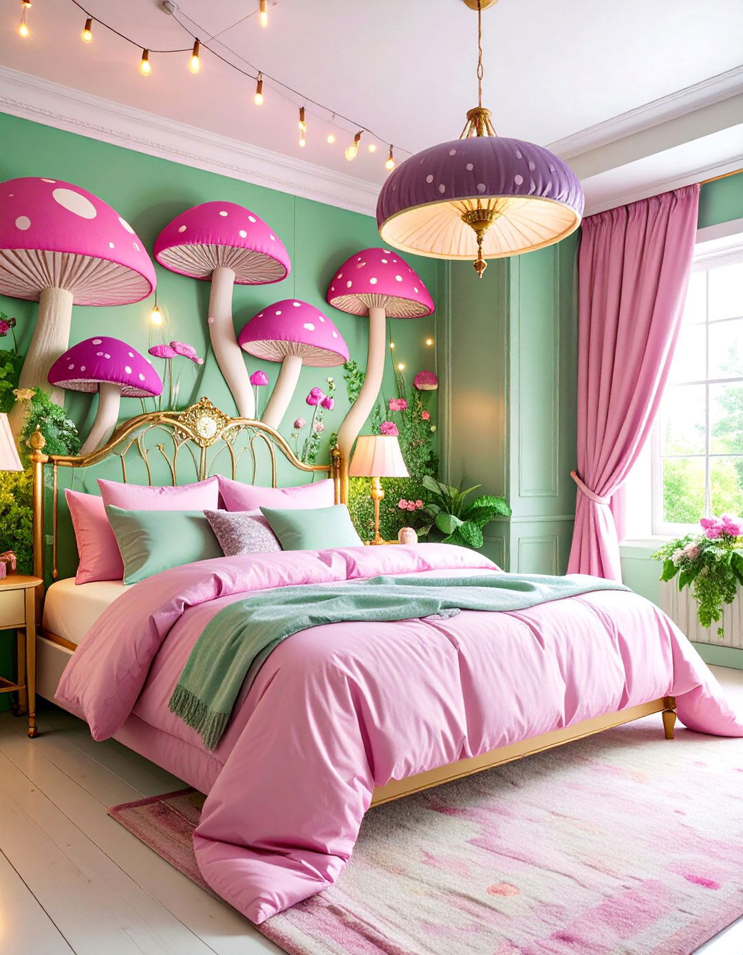 Fairy Tale Gothic Bedroom with Pastel Mushroom Decor - 25 Pastel Goth Bedroom Ideas