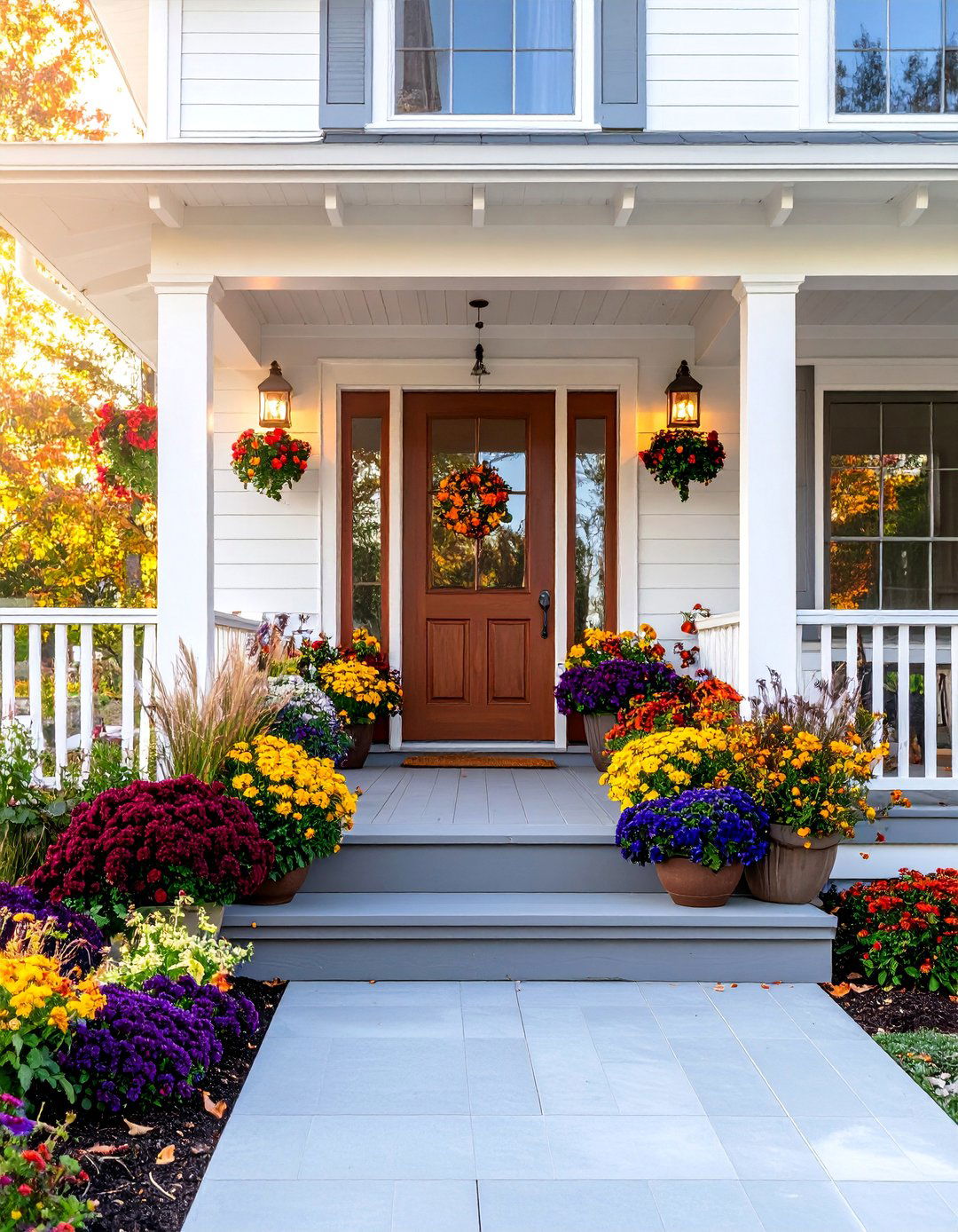 Fall Container Garden with Seasonal Color Palette - 25 Fall Garden Ideas