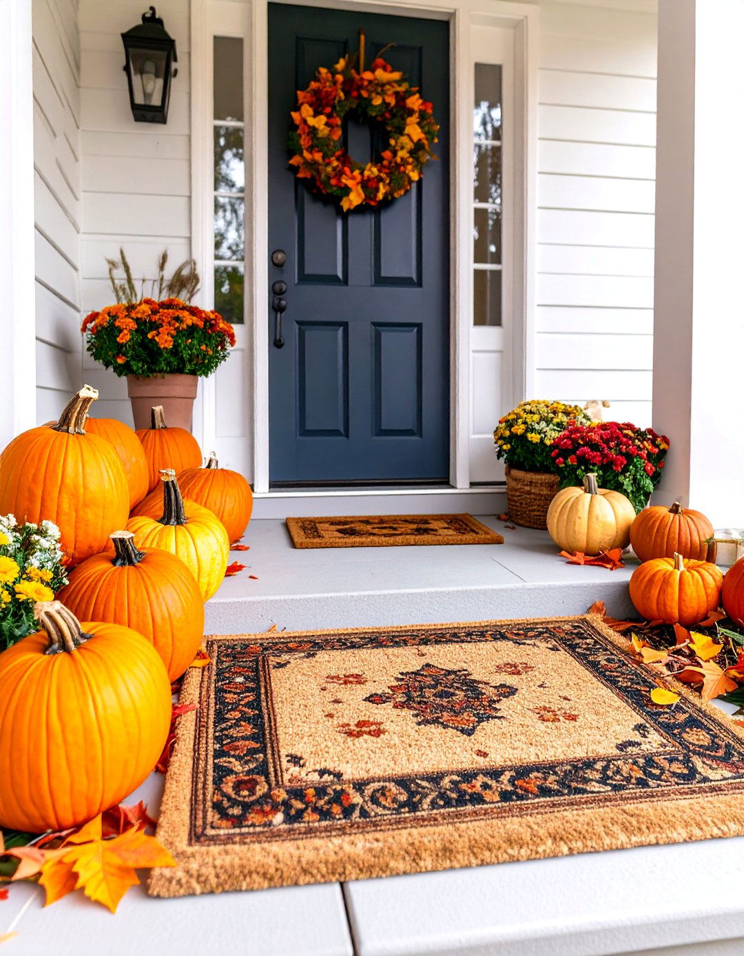 Fall Harvest Pumpkin Theme - 25 Front Door Mat Ideas