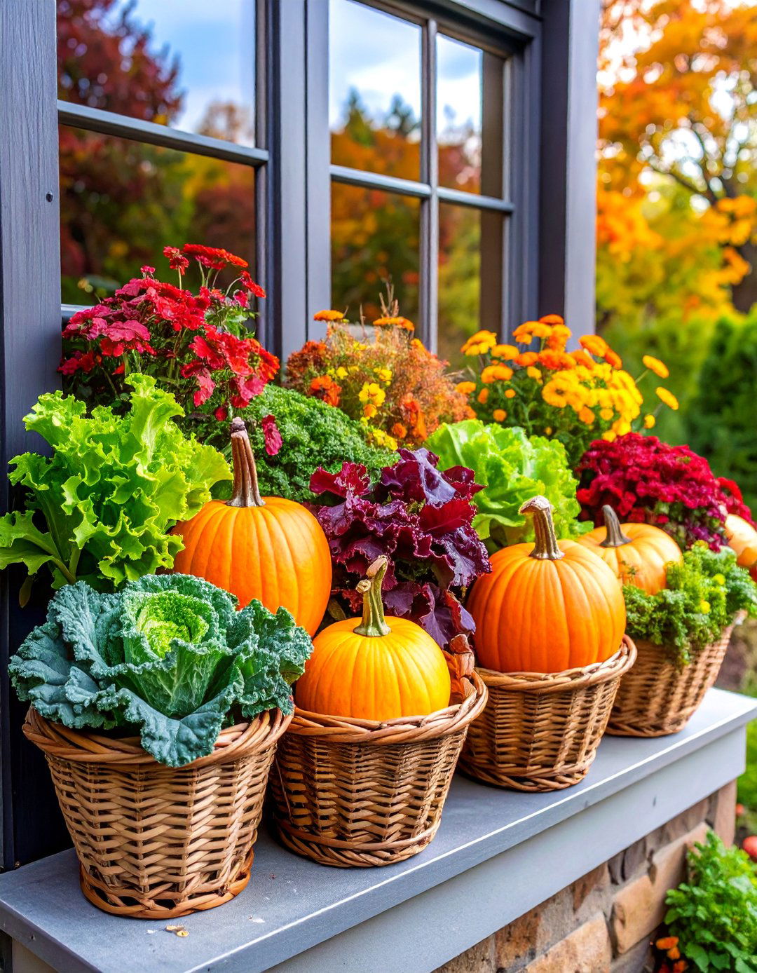 Fall Vegetable Garden Window Box - 25 Fall Window Box Ideas