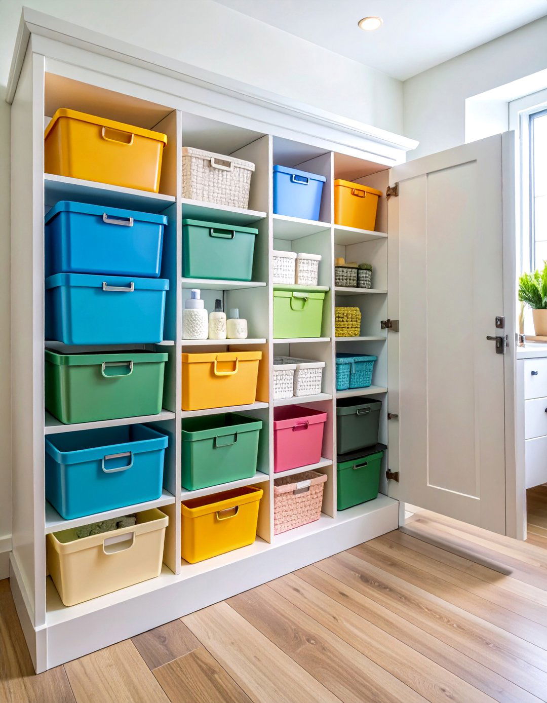 Family Bathroom Organization with Individual Storage Zones - 25 Bathroom Cabinet Organization Ideas