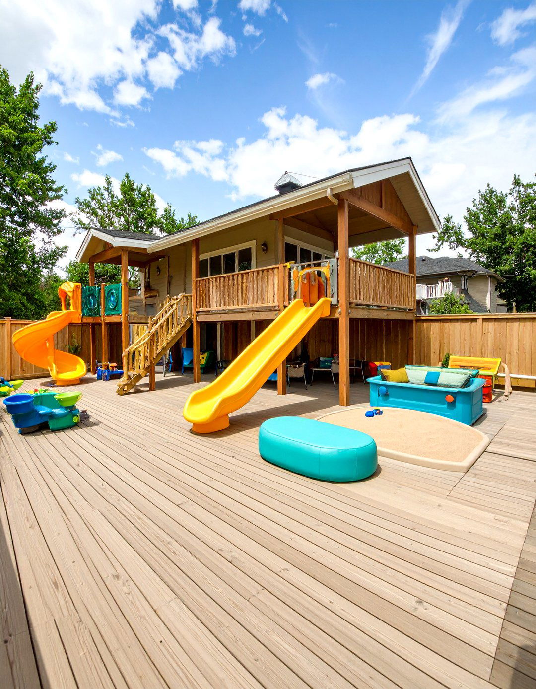 Family Friendly Deck with Play and Safety Features - 25 Deck Decorating Ideas